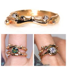 Load image into Gallery viewer, Briar Rose ring (14K yellow, rose, and palladium white gold)