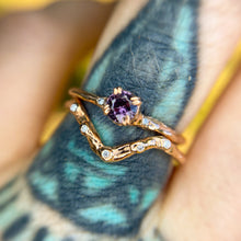 Load image into Gallery viewer, Magnolia ring with purple sapphire (made to order)