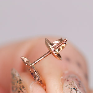 "Dream star": 14K rose gold & vintage ruby earrings