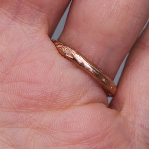 "Sequoia": 14K rose gold solitaire ring (one of a kind grey moissanite)