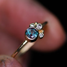 Load image into Gallery viewer, Flora ring: 14K gold with lab alexandrite (made to order)