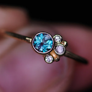 Flora ring: 14K gold with lab alexandrite (made to order)