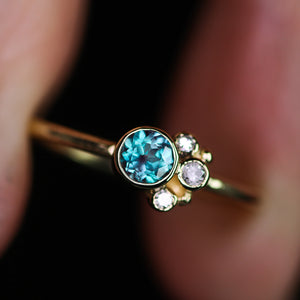 Flora ring: 14K gold with lab alexandrite (made to order)