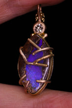 Load image into Gallery viewer, Cove: 14K, 22K, and silver Australian boulder opal &amp; diamond pendant