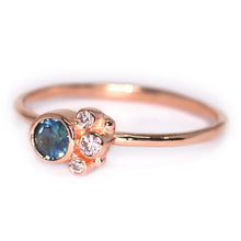 Load image into Gallery viewer, Flora ring with parti Australian sapphire in 14K rose gold (one of a kind)