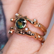 Load image into Gallery viewer, Briar Rose ring with white diamonds (ready to ship)