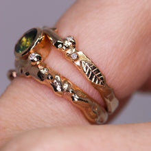 Load image into Gallery viewer, Briar Rose ring (14K yellow, rose, and palladium white gold)