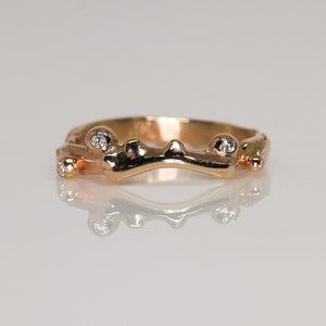 Briar Rose ring (14K yellow, rose, and palladium white gold)