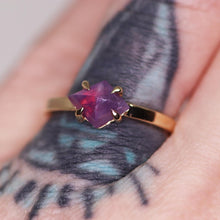 Load image into Gallery viewer, &quot;Ava&quot;: 14K rosecut sapphire talon prong ring