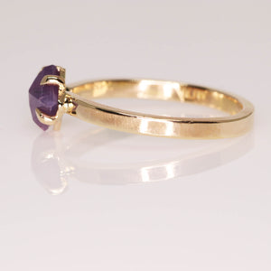 "Ava": 14K rosecut sapphire talon prong ring