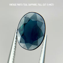 Load image into Gallery viewer, Vintage parti/teal sapphire, full cut (1.44ct) one of a kind