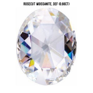 Rosecut moissanite, DEFcolor (0.66ct)