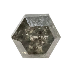 Create your own ring: 0.98ct salt & pepper hexagon rosecut diamond