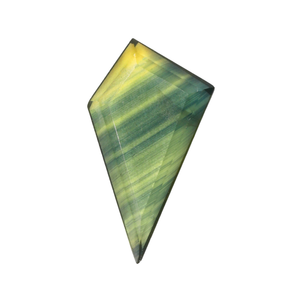 Create your own ring: 1.39ct elongated shield-tablet blue/yellow sapphire